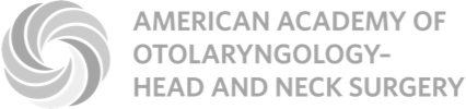 Logo for American Academy of Otolarynology-head and neck surgery. Facial plastic surgeon Scottdale is a member